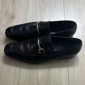 Gucci Men’s Black Leather Monte Carlo loafers Size 10